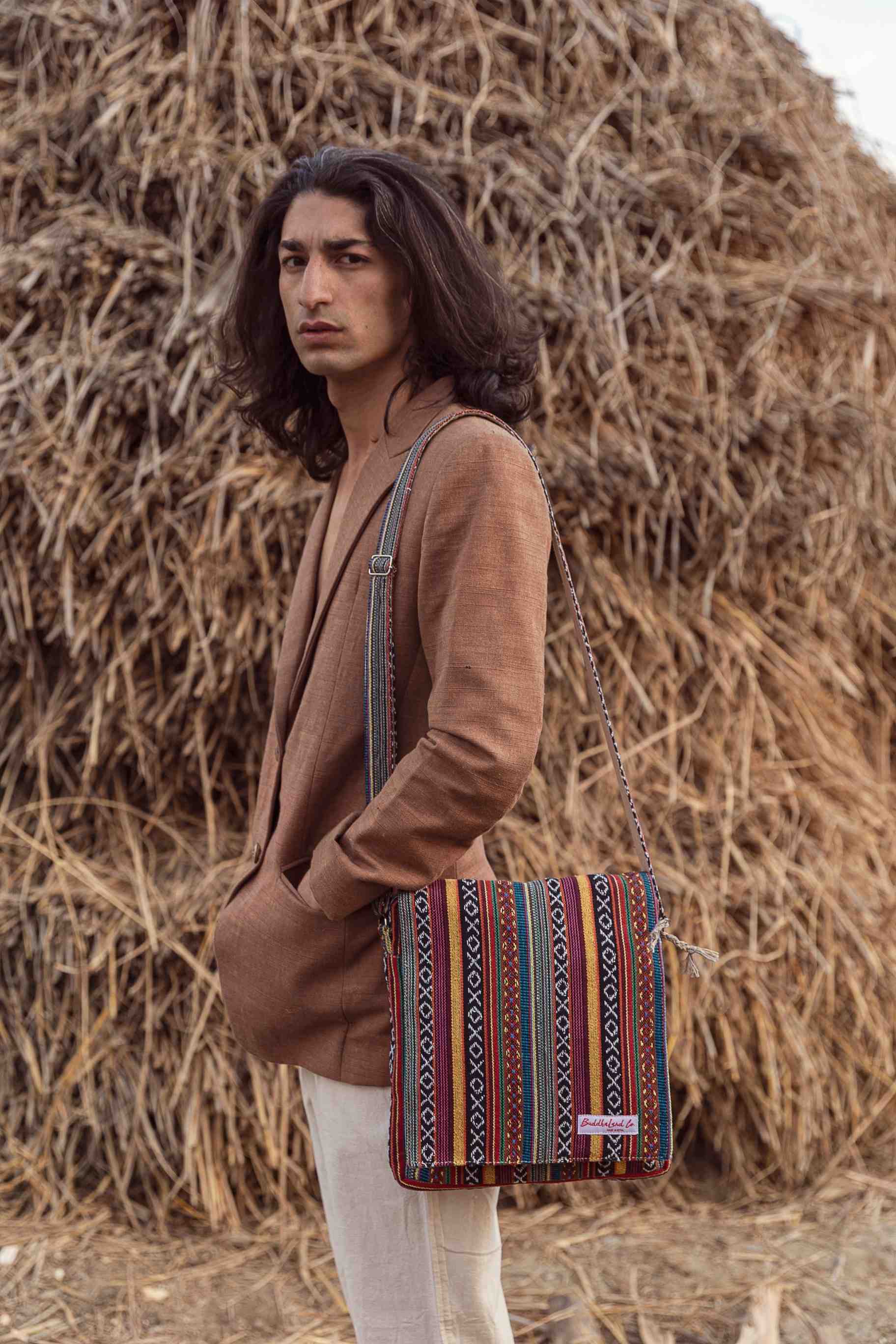 Modern sustainable messenger bag by Buddhaland UK